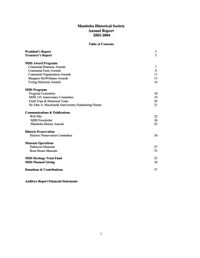 2003-2004 annual report page 1
